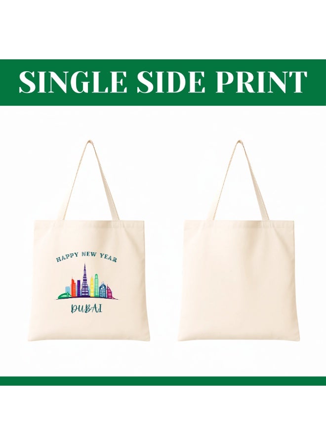 PRINTSHOP4ME New Year Cotton Bag With Dubai Design-Eco-Friendly Canvas Cotton Tote Bag With Printed For Women-Reusable Bag,Party Gift Idea And Cotton Gift Bag - Image 2